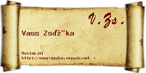 Vass Zsóka névjegykártya
